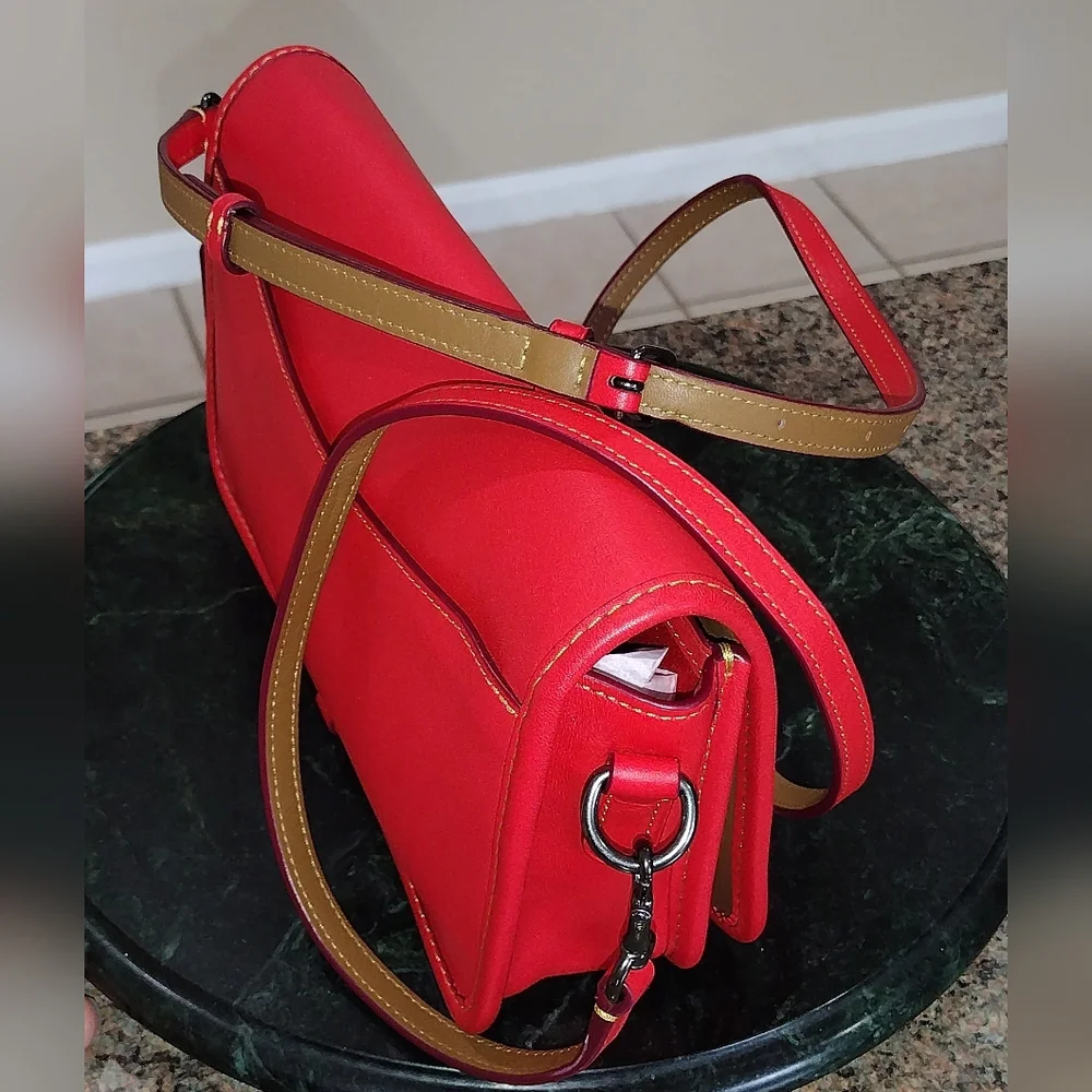 Coach x Disney Red Penny Crossbody with Mickey Mouse black sketched LIKE…